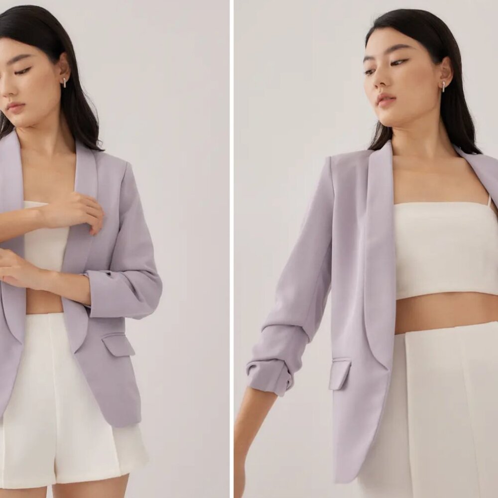 Like-new Love Bonito light purple blazer (size small, Ube Purple)